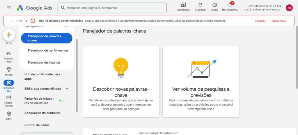 como escolher palavras-chave no google ads